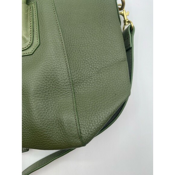 J. W. Hulme "SKYE" Glazed Pebble Grain Leather Satchel - Olive Green - Picture 9 of 16